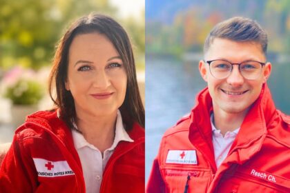 Nicole Schweiger und Christoph Resch engagieren sich freiwillig als Rettungssanitäter beim Roten Kreuz im Bezirk Vöcklabruck
