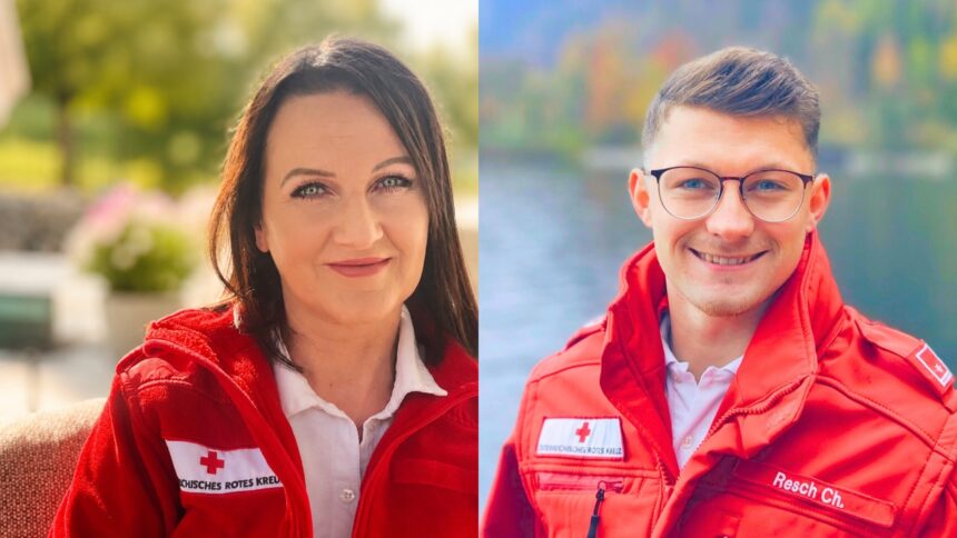 Nicole Schweiger und Christoph Resch engagieren sich freiwillig als Rettungssanitäter beim Roten Kreuz im Bezirk Vöcklabruck